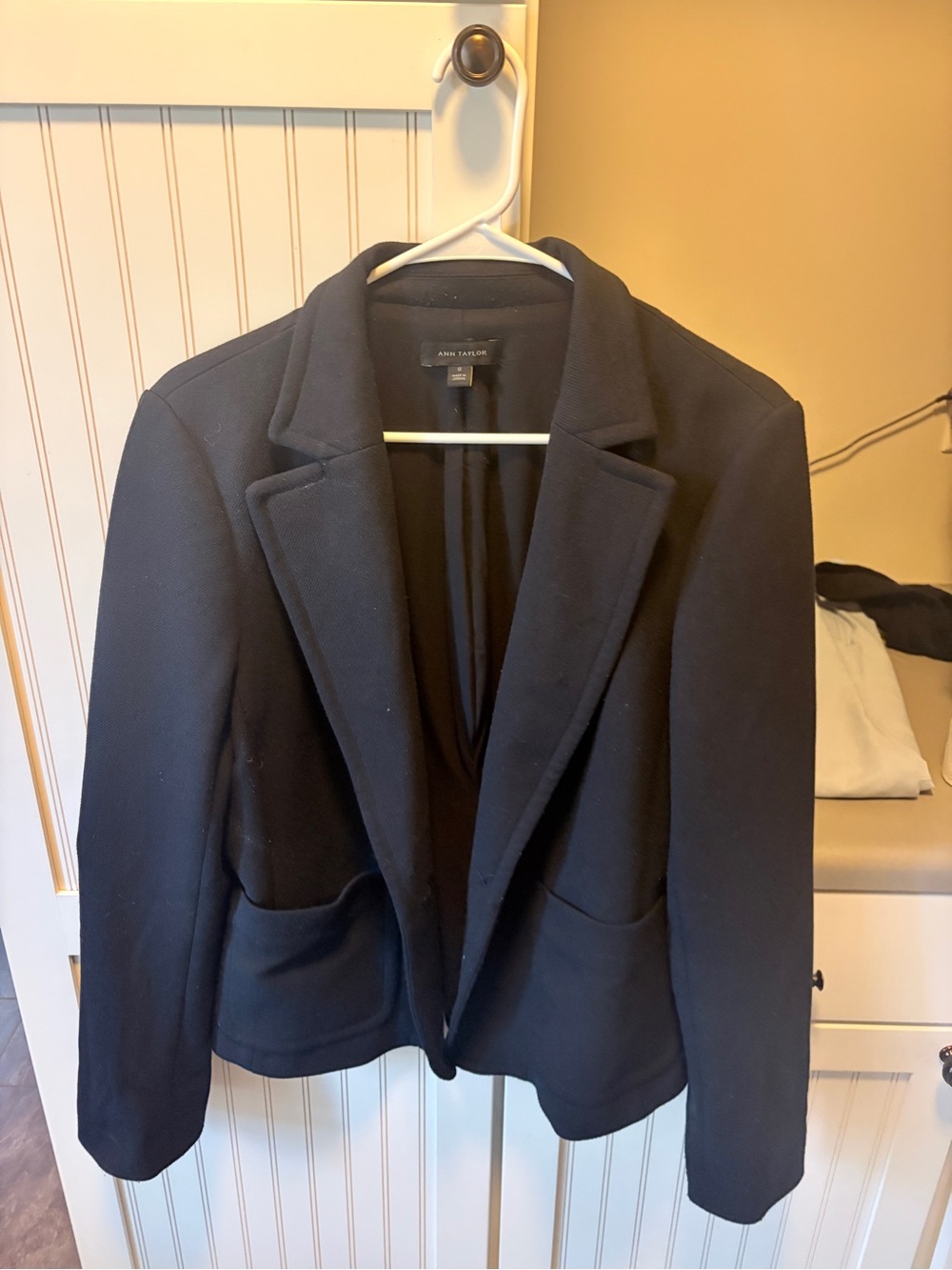 Ann Taylor Navy Single-Button Tailored Blazer